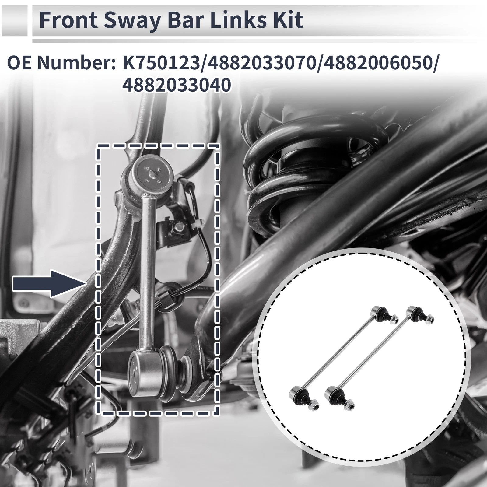 Front Stabilizer Bar Links No Bushing for Toyota Avalon 2013-2018