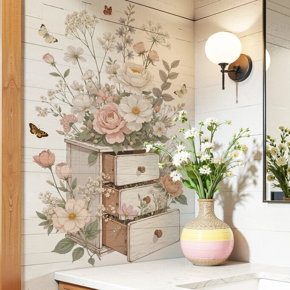 Large Removable Rose Flower Wall Decal for Home Decor (No Year Range)