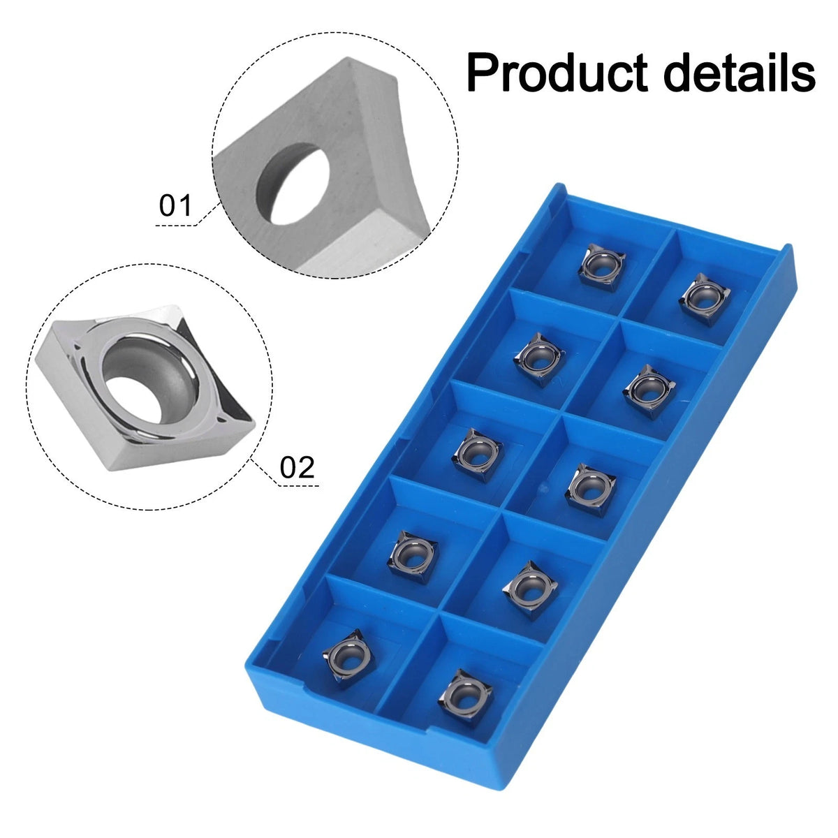 10PCS CCGT060204AK Inserts for Aluminum Cutting Process