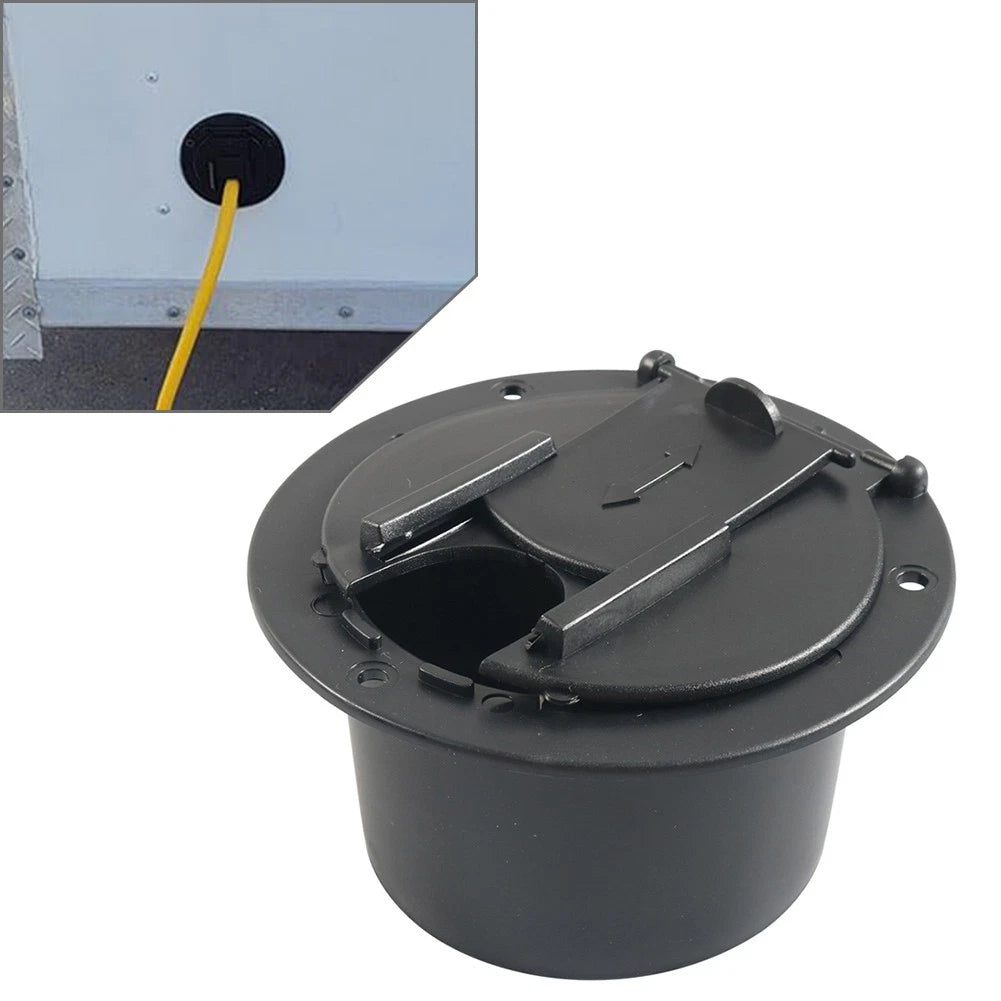 Round Electric Power Cord Cable Hatch Cover for RV Camper Trailer