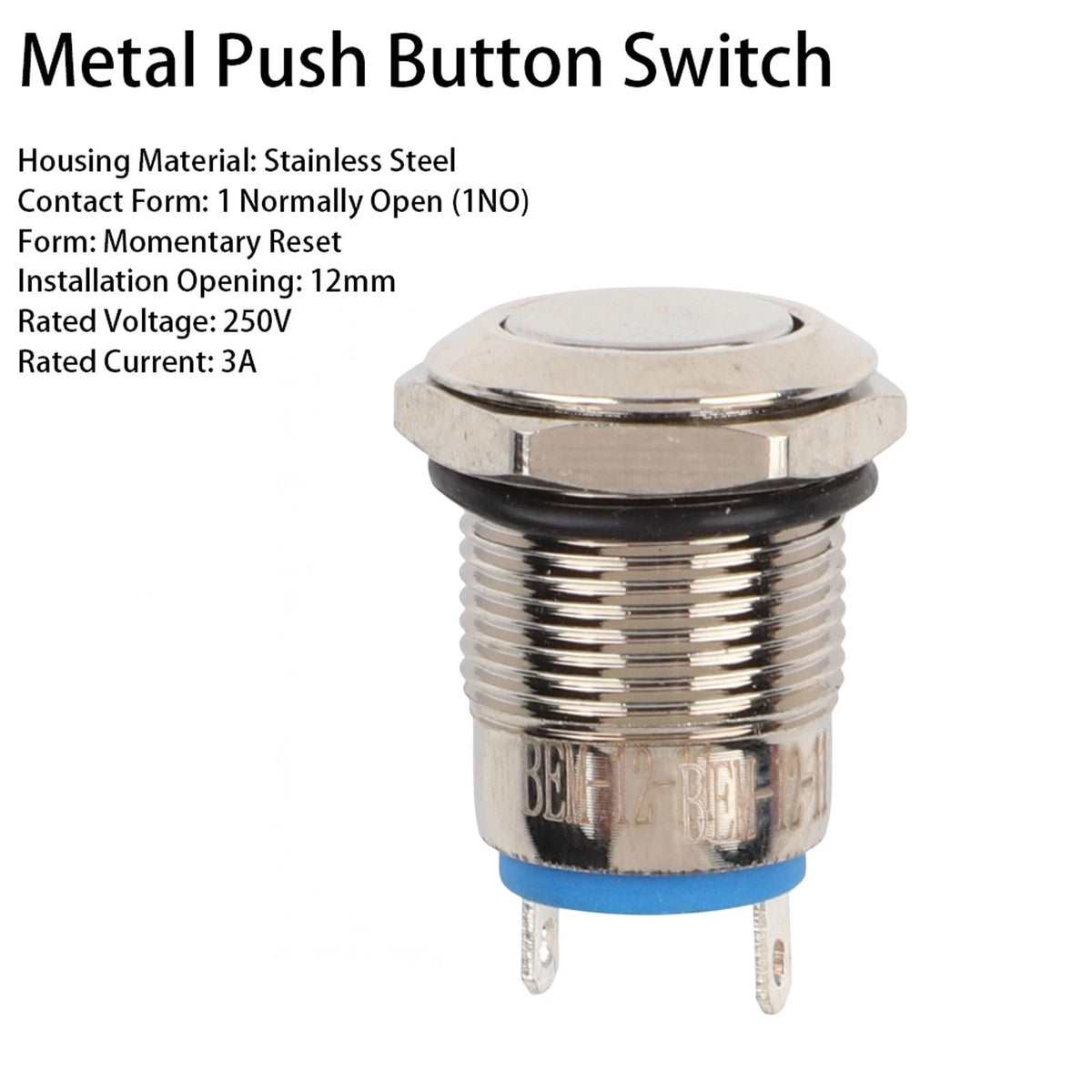 12mm Waterproof Push Button Switch for Automotive Applications