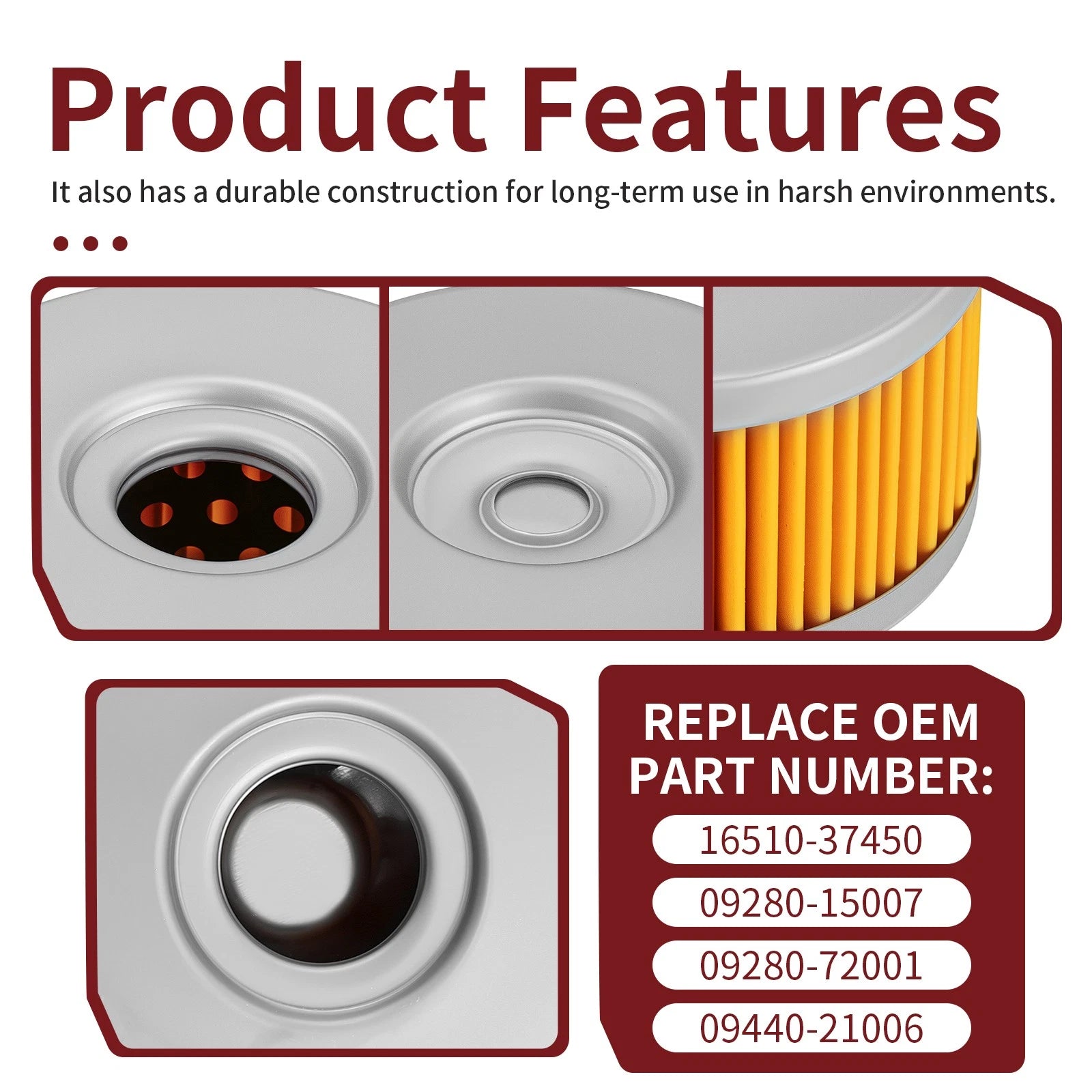Oil Filter & O-ring w/ Spring for Suzuki SP500 (1981–1983) 09280-15007