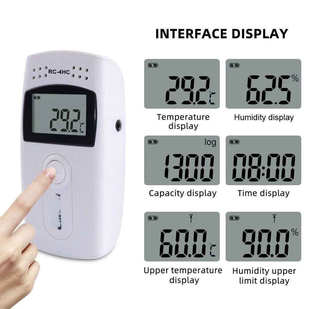 Handheld LCD Temperature & Humidity Data Logger Monitor for
