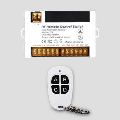 4X Wireless Relay Remote Control Switch Receiver 433MHz for Lighting Fixtures