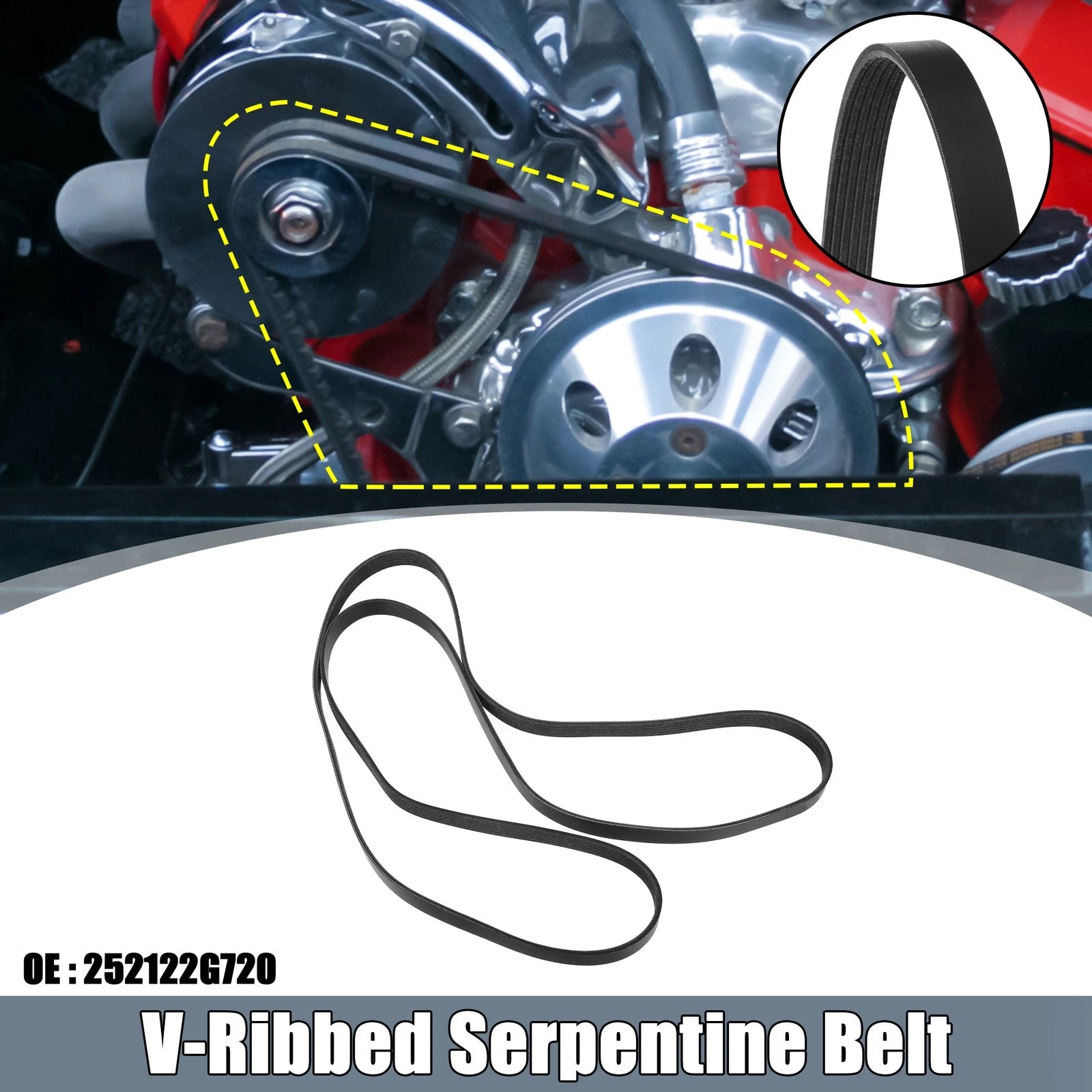 V-Ribbed Serpentine Drive Belt Replacement for Hyundai Sonata (2009–2012)