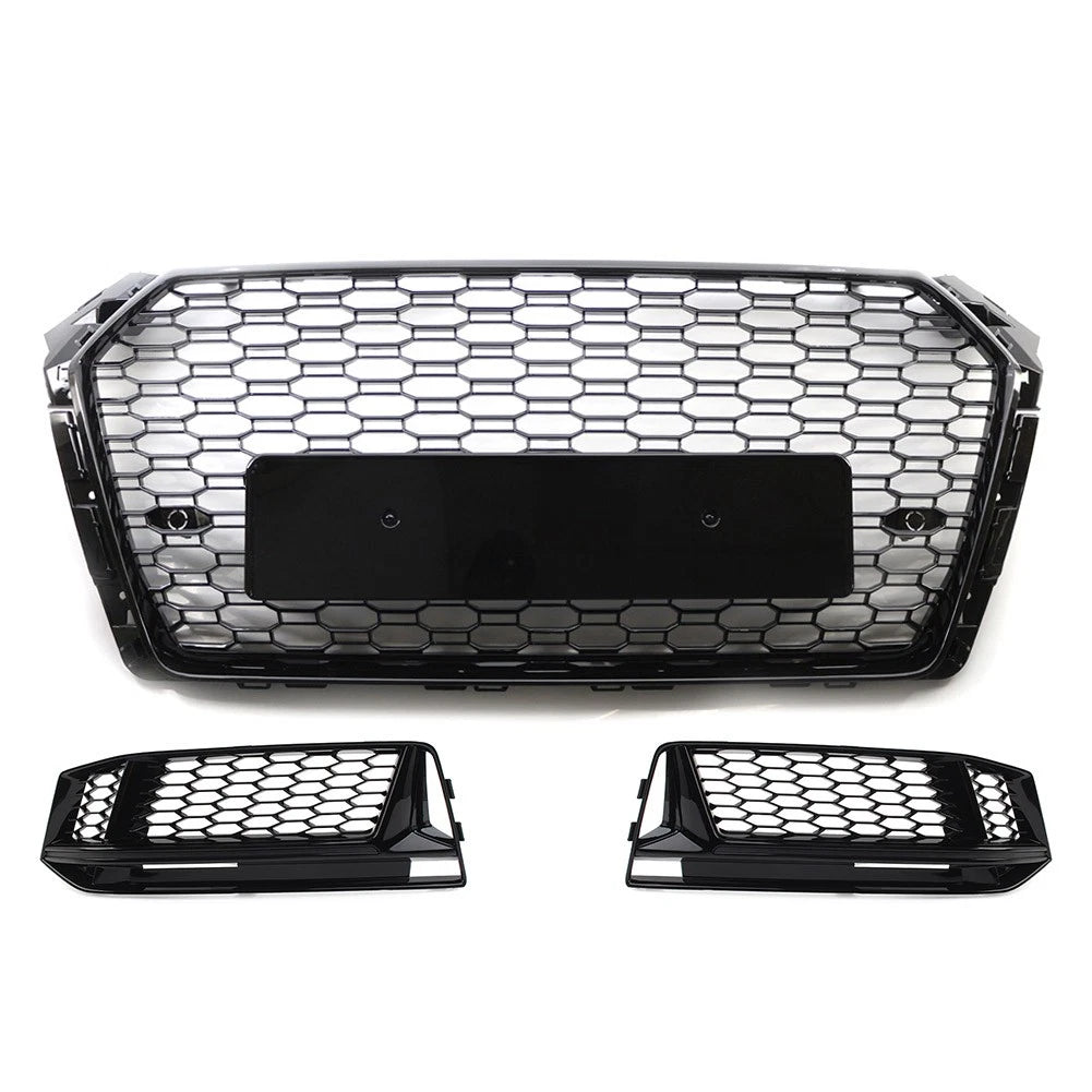 Front Bumper Grill Fog Light Covers for Audi A4 B9 S4 (2017–2018)