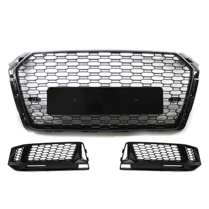 Front Bumper Grill Fog Light Covers for Audi A4 B9 S4 (2017–2018)