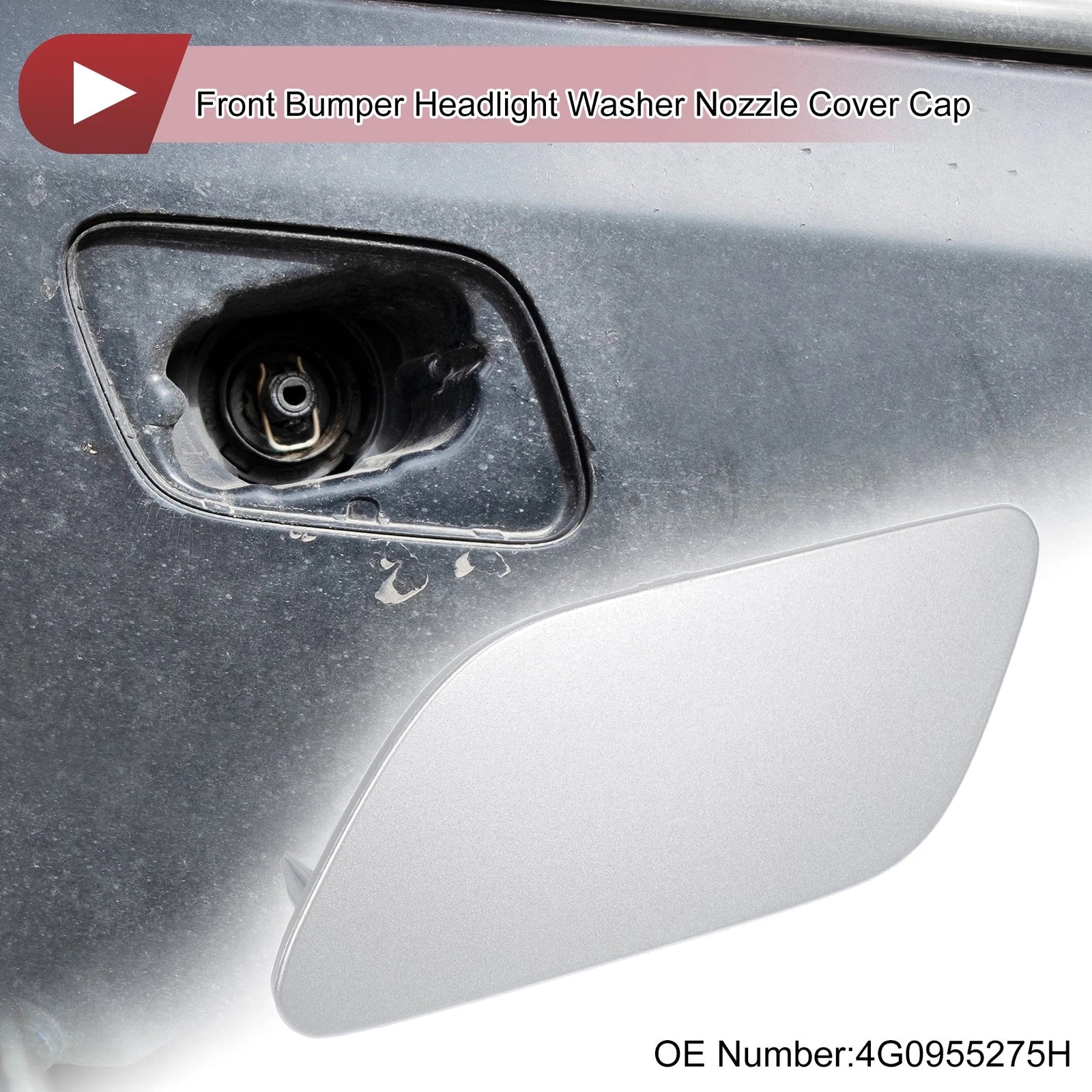 Front Left Washer Nozzle Cover Cap Replacement for Audi A6 (C7) 2015-2018