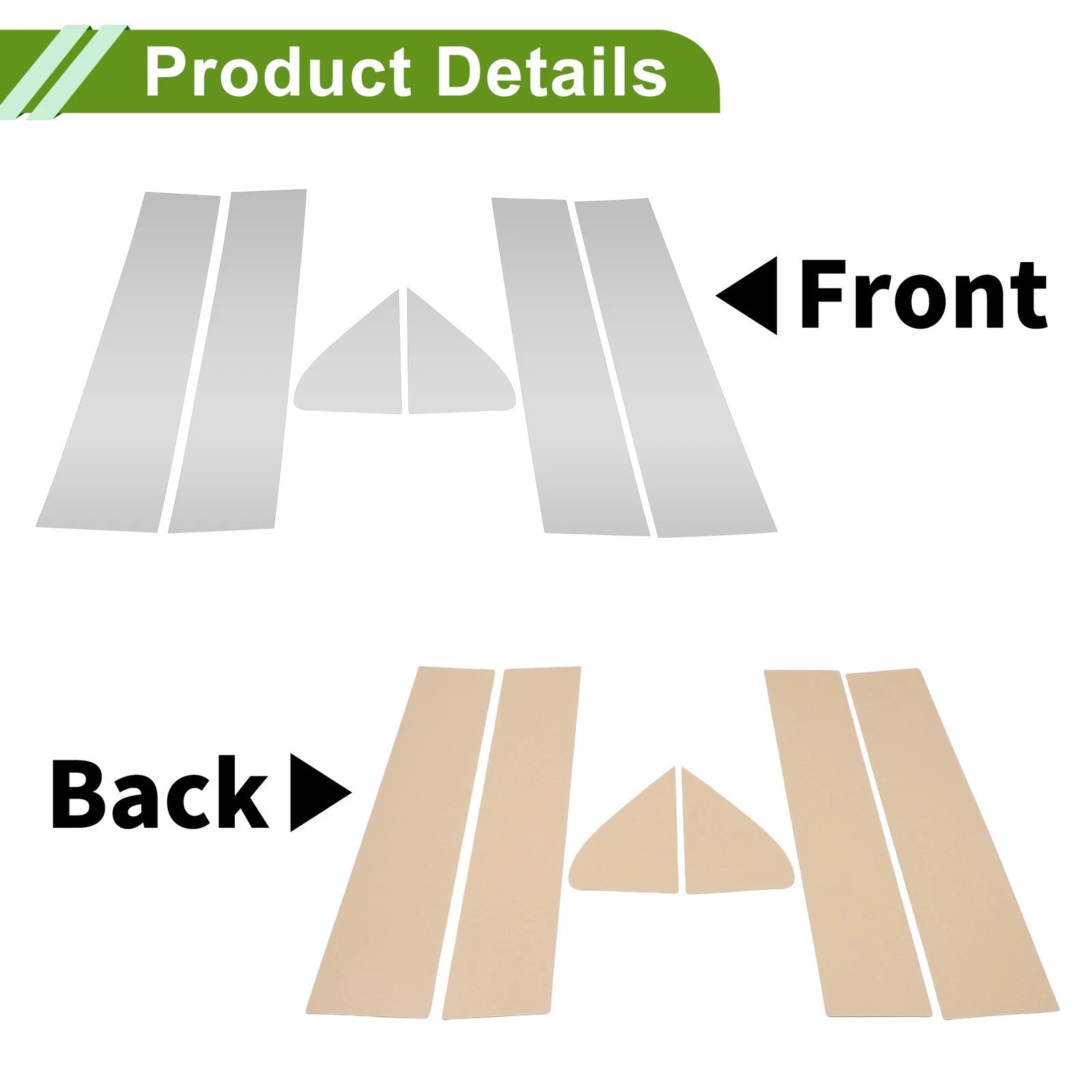 6 Pcs Door Pillar Window Trim Silver Tone for Chevy Silverado (2019–2024)