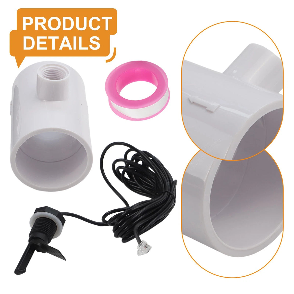 Pool Flow Switch for Water and Oil with 12 NPT Thread, 45m Cable