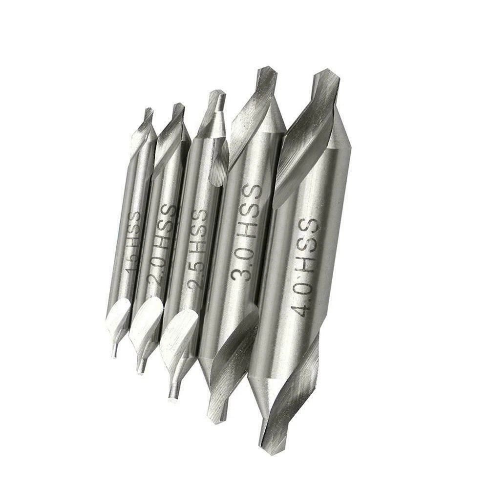 Set of 5 Durable Combined Center Fixed Point Drill Bits