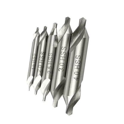 Set of 5 Durable Combined Center Fixed Point Drill Bits
