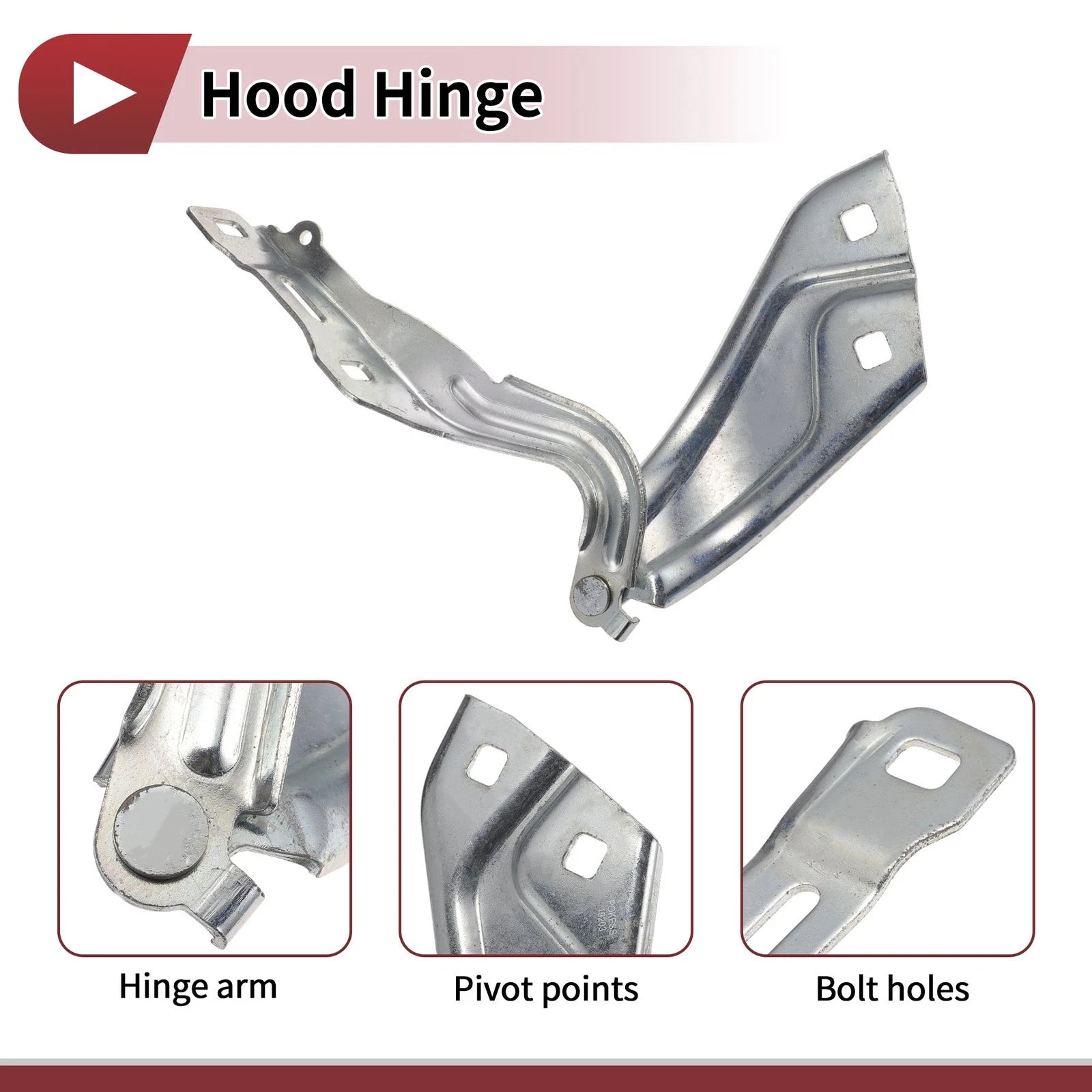 Hood Hinge for Ford Escort (2019) Left Side, 1 pcs