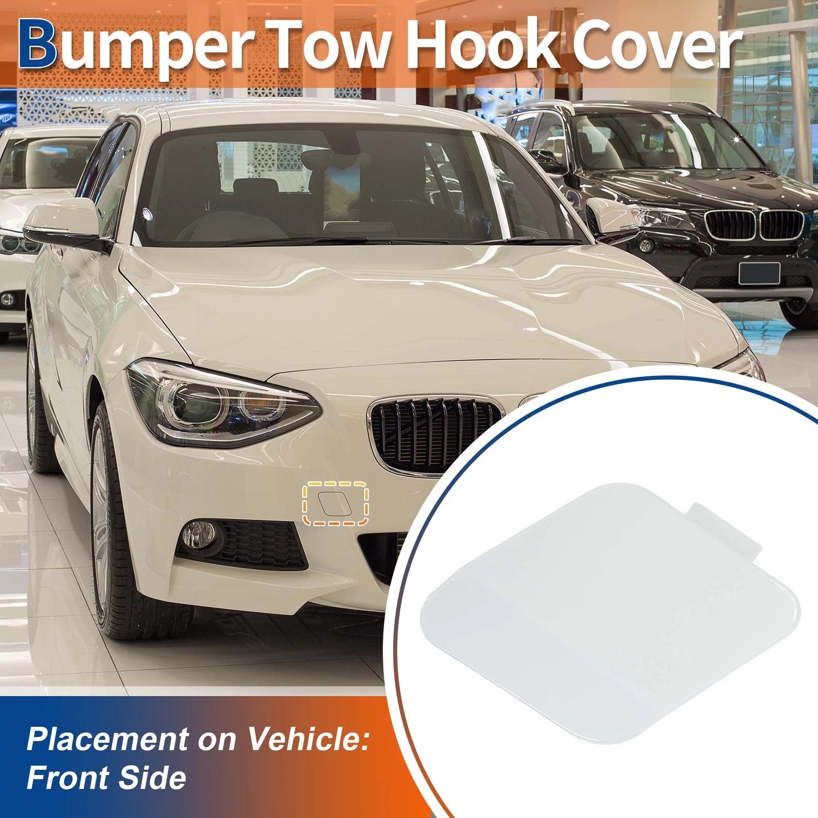 Front Tow Hook Cover Replacement for BMW 114i F20 (2012–2014) Pure White