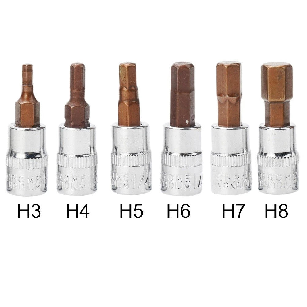 Set of 6 Hex Screwdriver Bits H3-H8 for Workshop Equipment