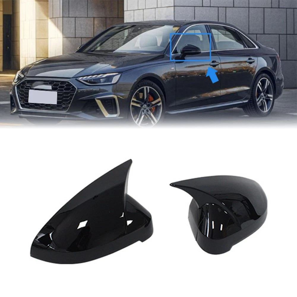 Gloss Black Side Mirror Cap Covers for Audi A5/S5/RS5 F5 (2018–2025)