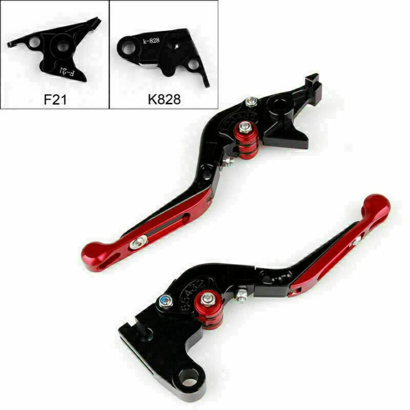 Adjustable Folding Brake Clutch Levers for Kawasaki Z750 Z800 (2010–2016) Red T9