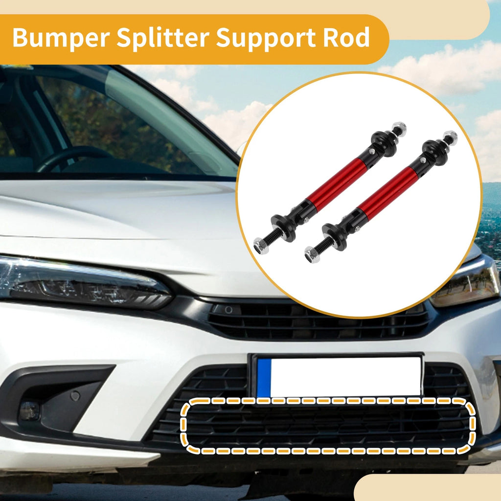 2X Adjustable Front Bumper Lip Splitter Strut Support Bars for Universal