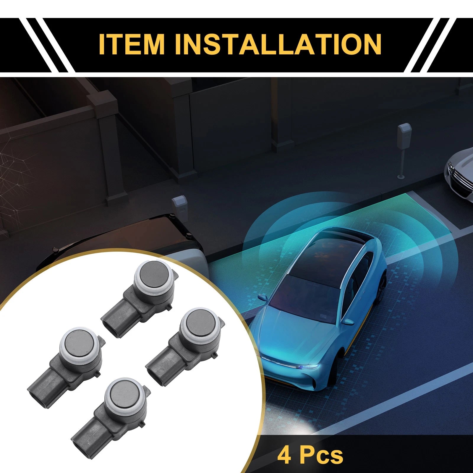 4 Pcs Bumper Reverse Parking Sensor Replacement for Chevrolet Silverado (2014–2018)