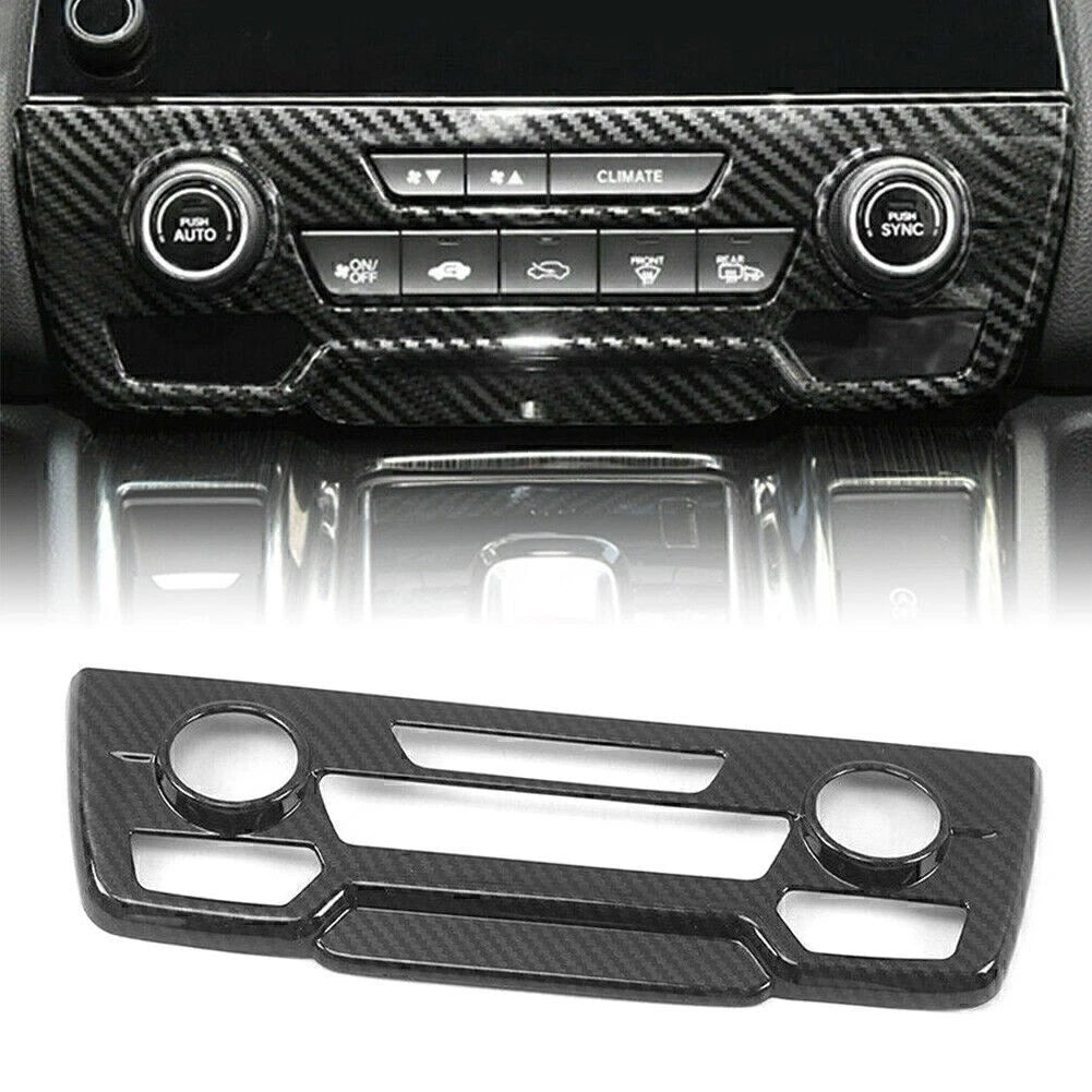 Center Console CD Panel Cover Trim for Honda CR-V (2017–2020) Carbon Fiber
