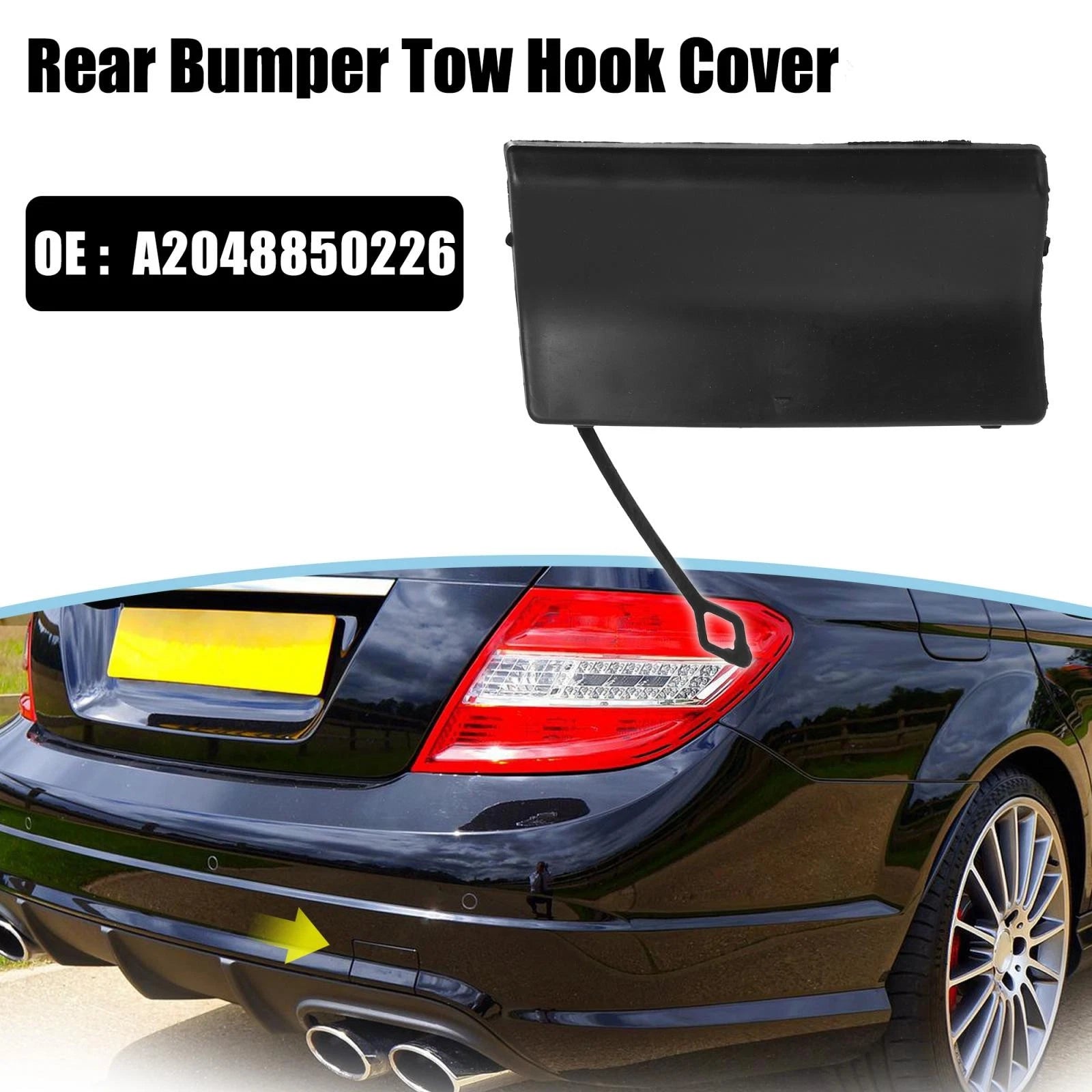 Rear Tow Hook Cover Replacement for Mercedes Benz E Class (2008–2011)