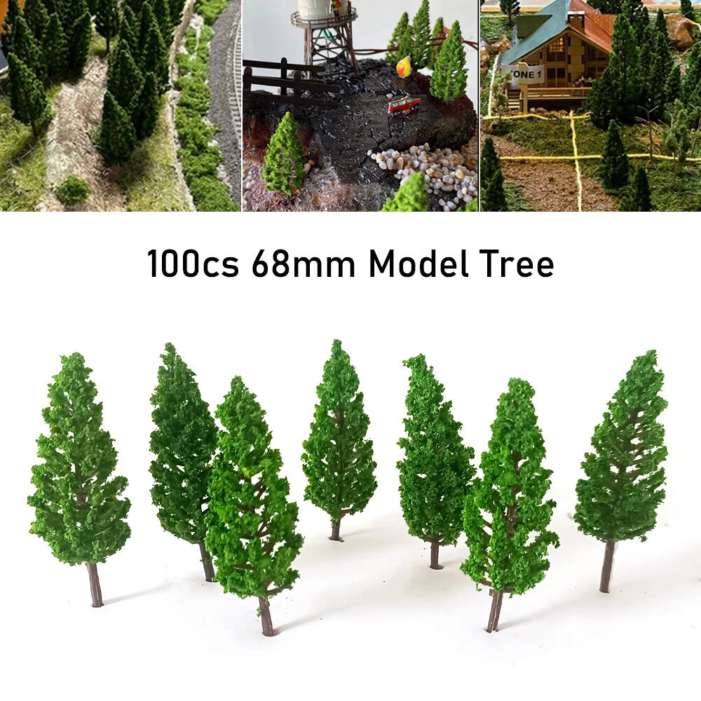 100Pc 2.67" Model Trees for Train Railroad Scenery Layout