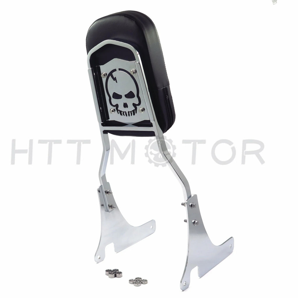 Chrome Skull Backrest Sissy Bar Pad for Kawasaki VN800 (1996–2005)