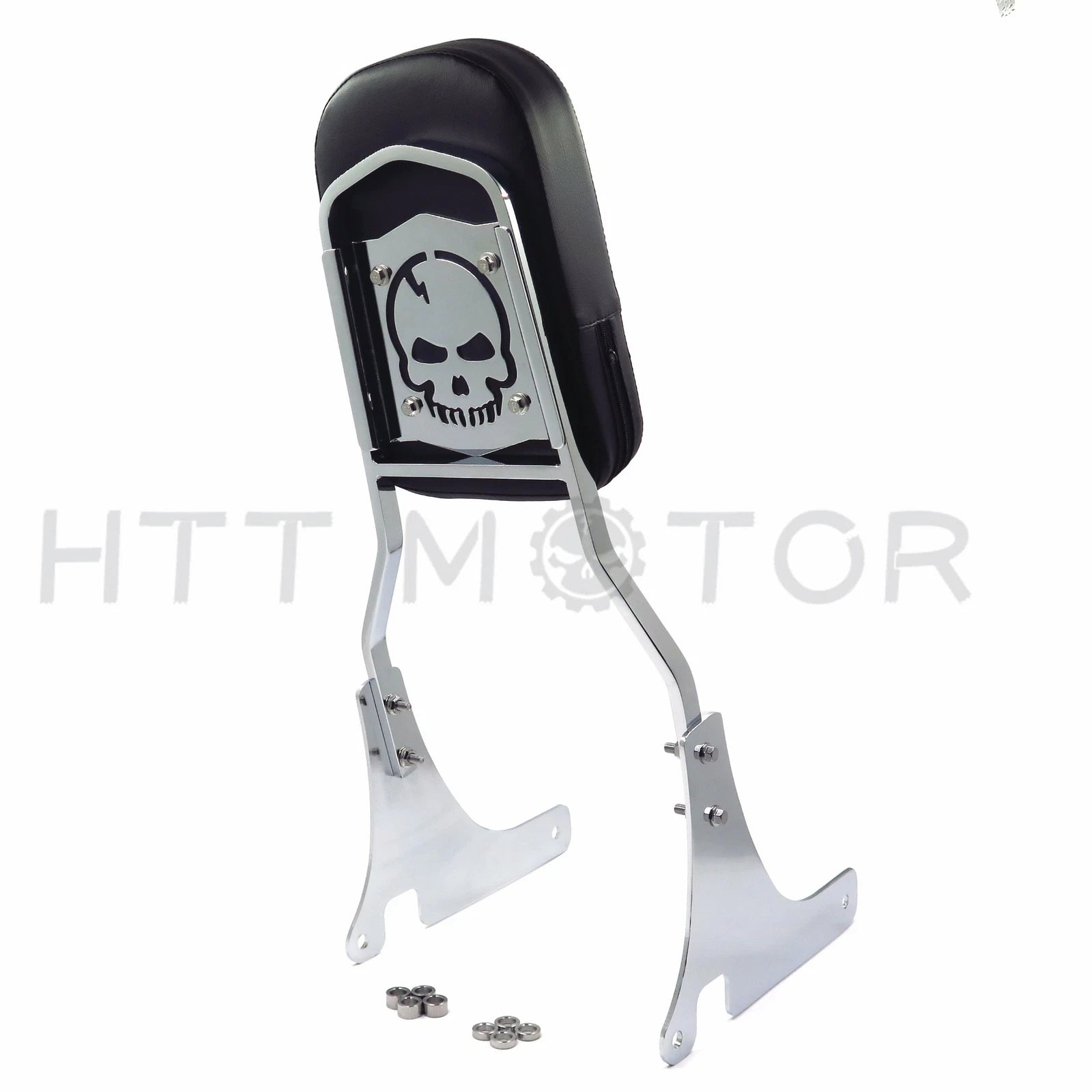 Chrome Skull Backrest Sissy Bar Pad for Kawasaki VN800 (1996–2005)
