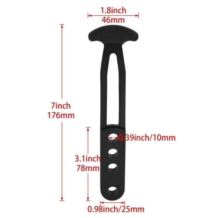 Rubber Strap for Telescoping Ladder - 7 Inch, 4 Hole, Black