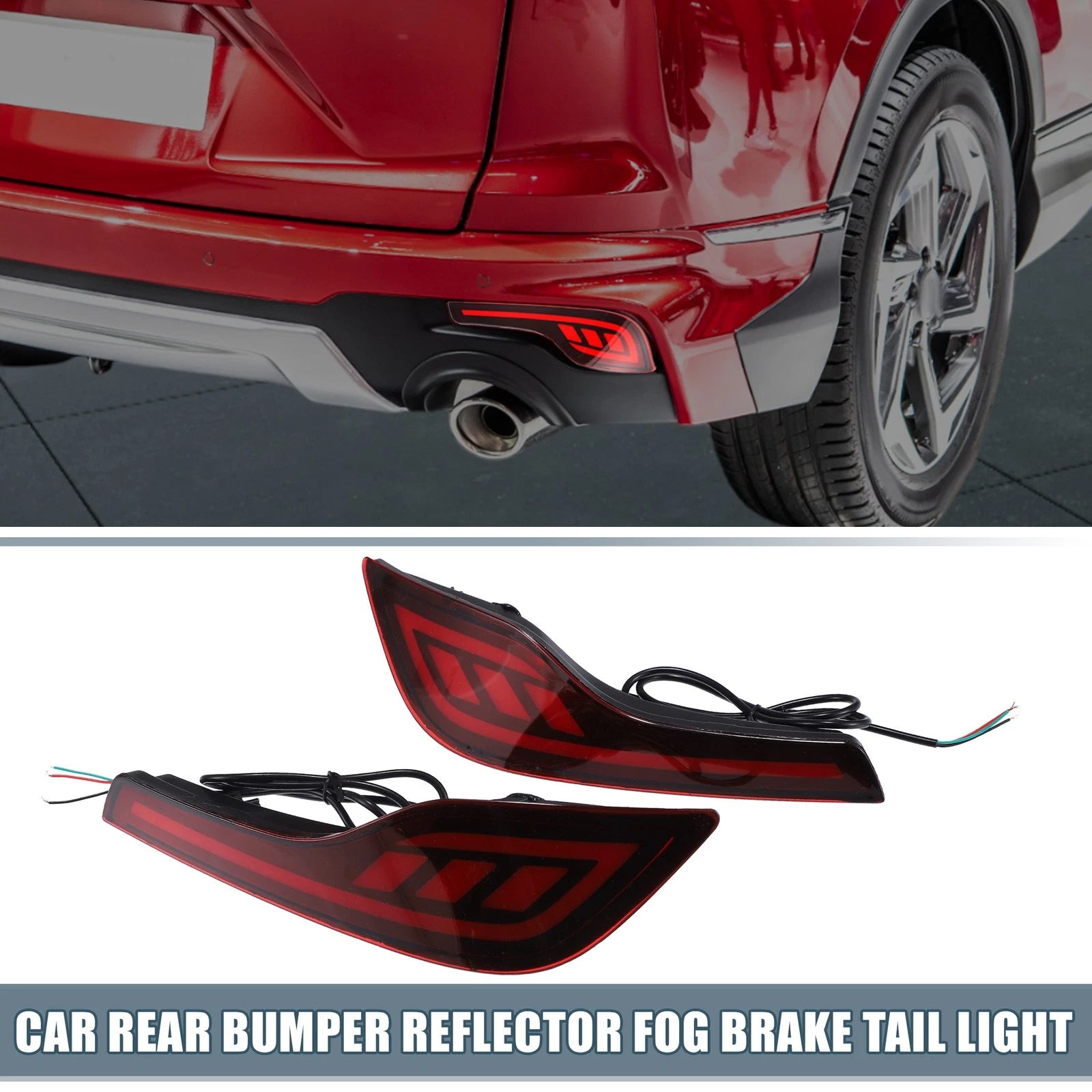 2PCS Rear Bumper Reflector LED Brake Light for Honda CRV (2017–2017)