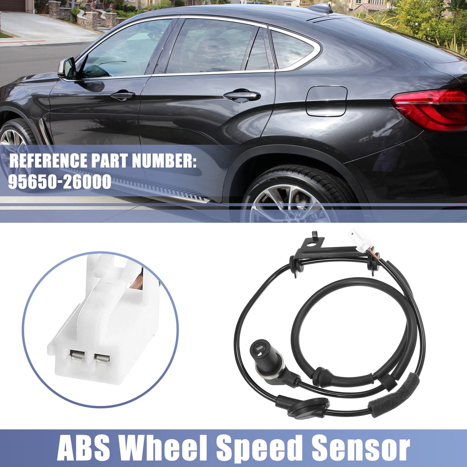 ABS Wheel Speed Sensor Rear Left Replacement for Hyundai Santa Fe (2001–2006)