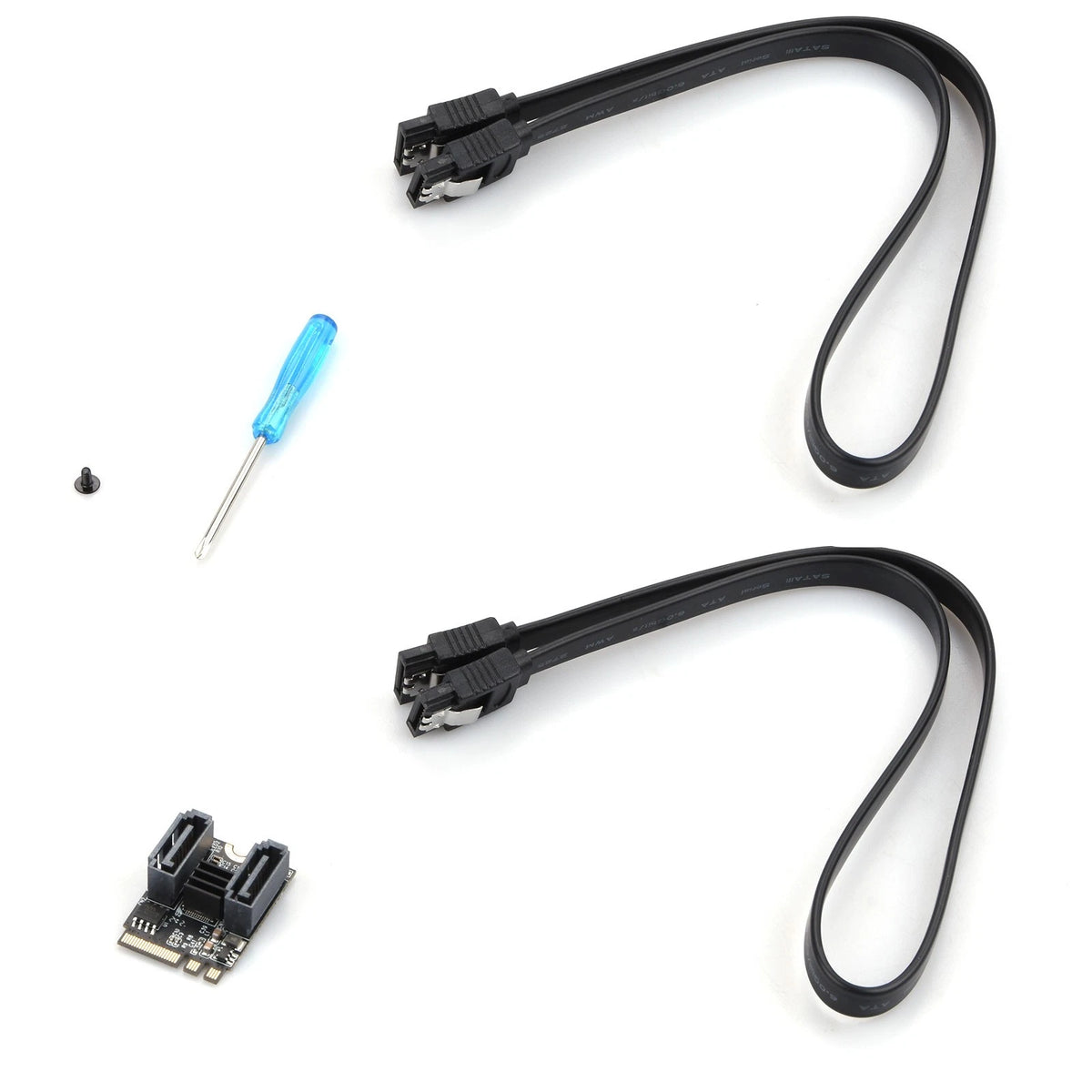 M.2 to Dual Port SATA Hard Disk Adapter Card for M2 A + E (2015–2023)