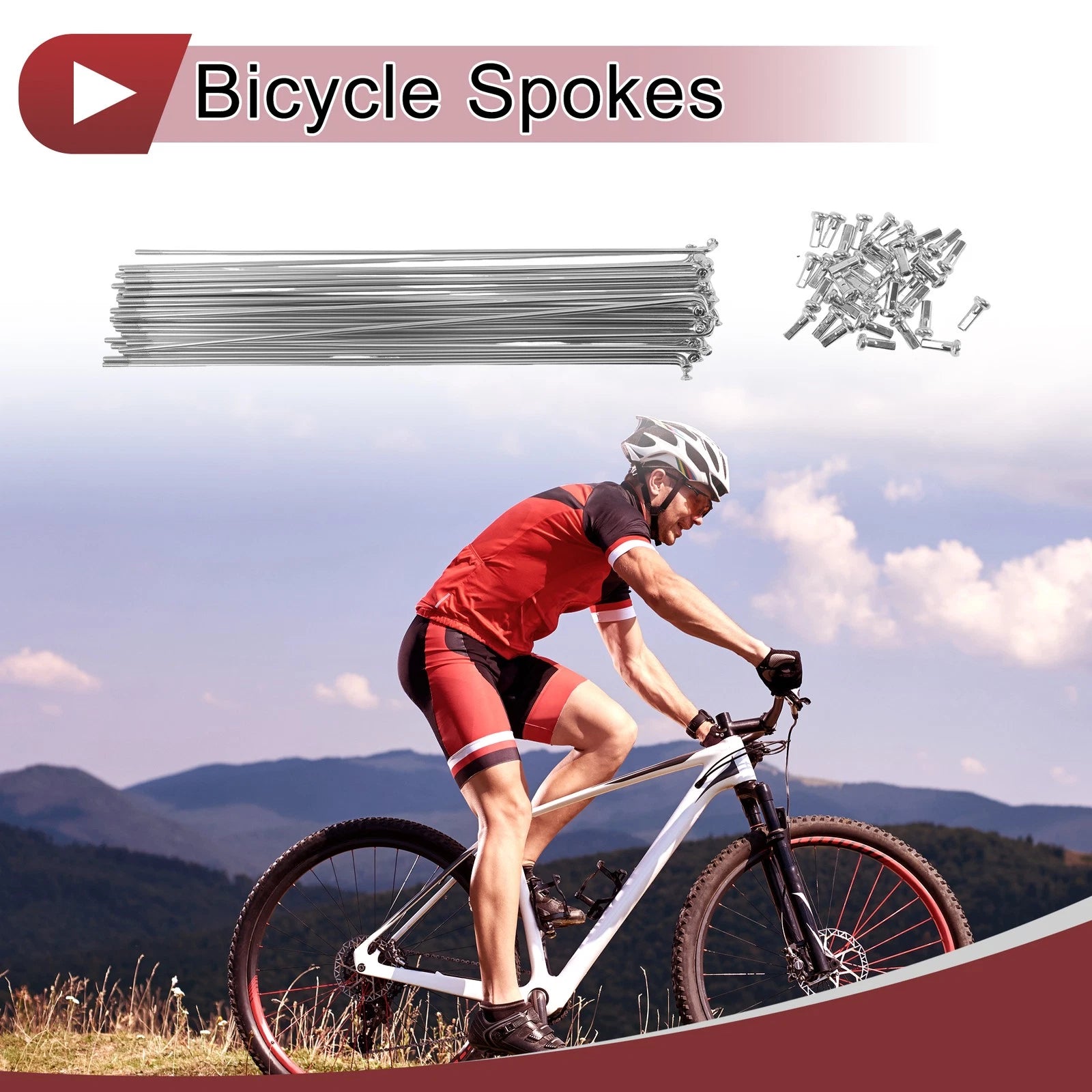 Bicycle Spokes Set 197 mm Steel Galvanized for 36 Spoke (No. 45)
