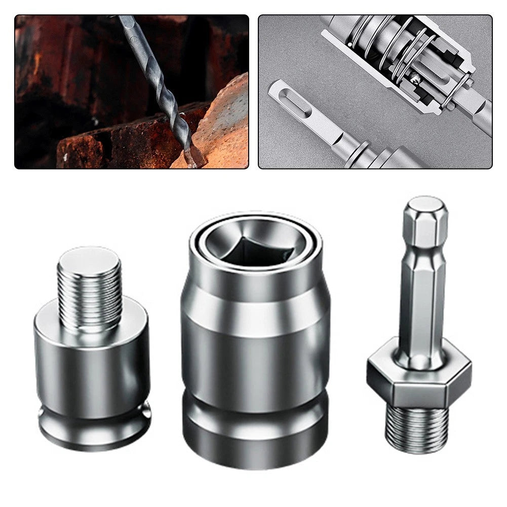 3X Electric Hammer Drill Accessory Kit with 3 Adapters