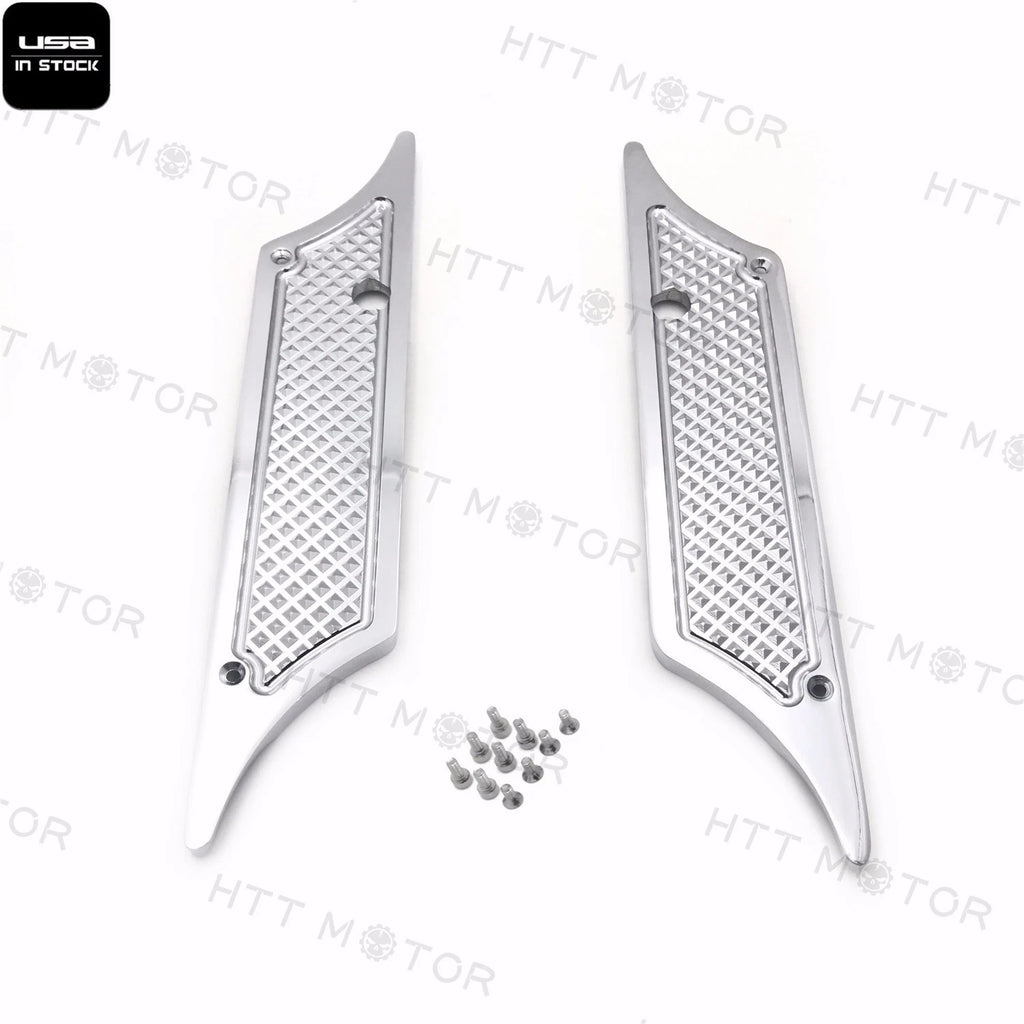Chrome Billet Saddle Bag Latch Covers for Harley Street Glide (1993–2013)
