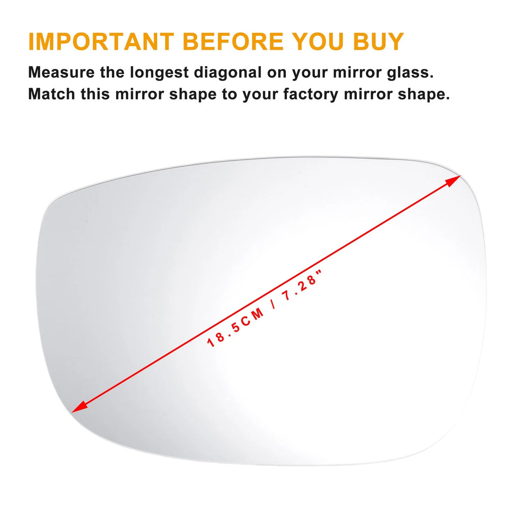 Left Side Mirror Glass with Heated Back for Mazda CX3 (2015–2020)