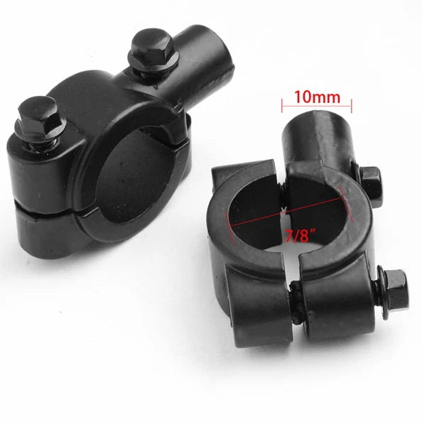 10mm Clamp On Mount Adapter for 22mm 7/8" Handlebar Black