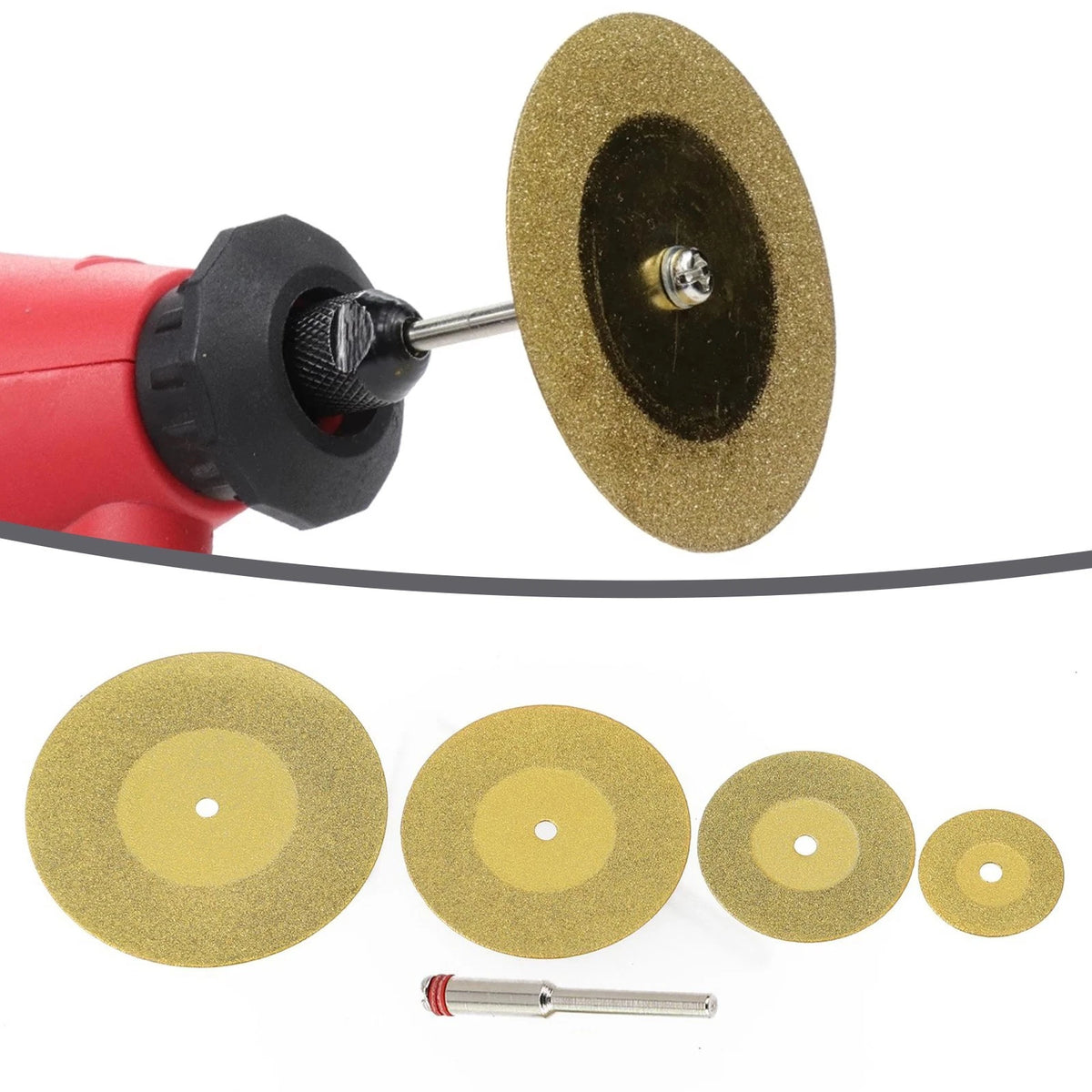 5x Mini Diamond Cutting Disc for Rotary Tools - TiN Coated Circular Blade