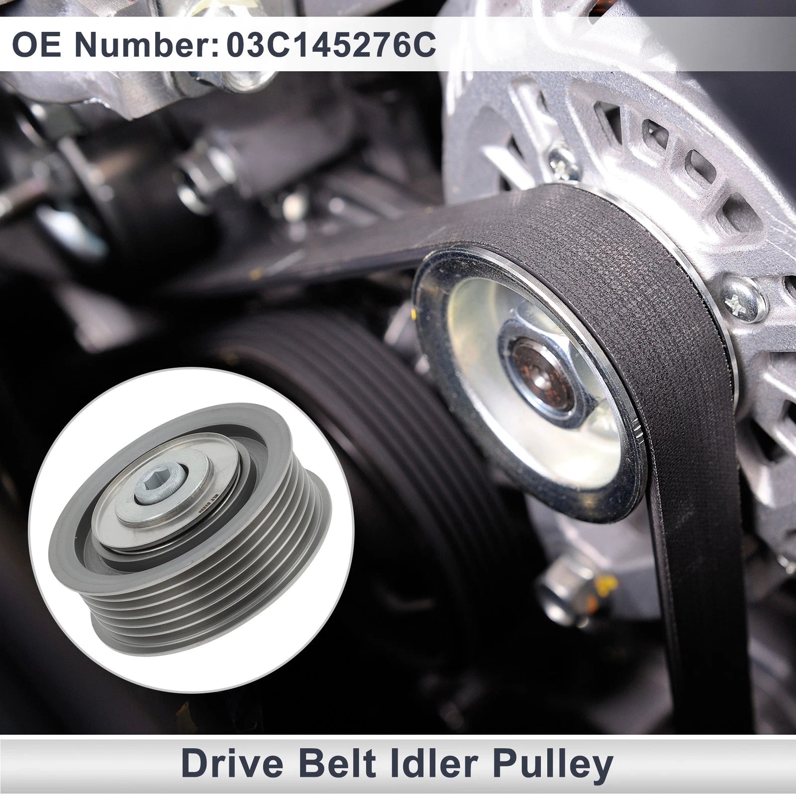 Drive Belt Idler Pulley for Volkswagen Golf 2008–2013 Replacement (1 PC)