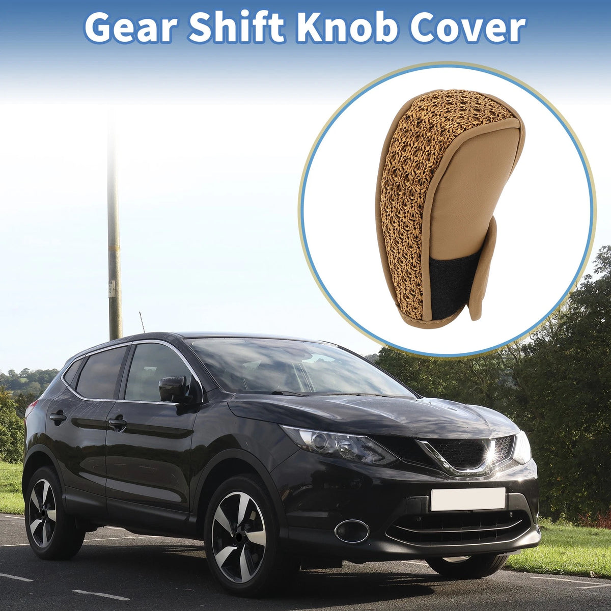1 Pc Manual Gear Shift Knob Cover for Universal SUV Truck (Black, Brown)