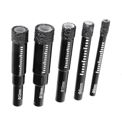Diamond Drill Bits for Porcelain Granite Tile Ceramic (Set of 5)