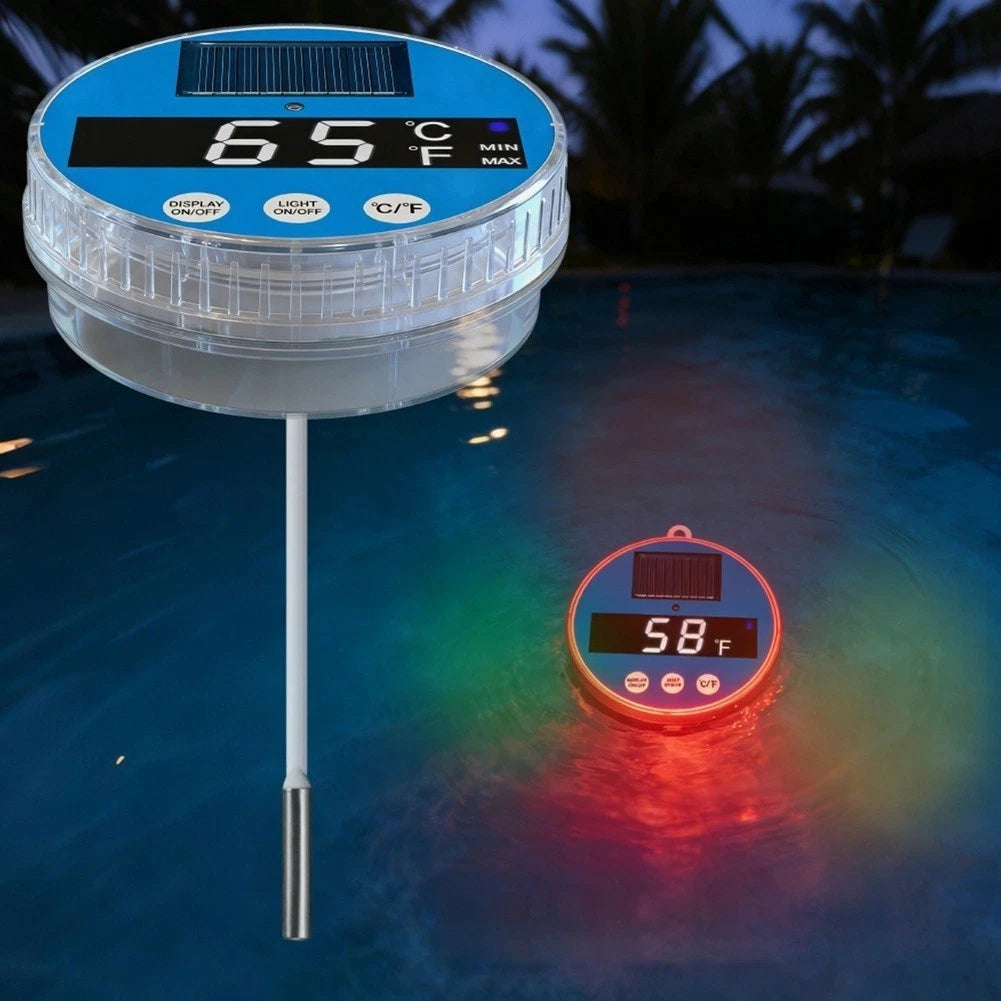 Digital Solar Pool Thermometer with Max Min Temperature Tracking