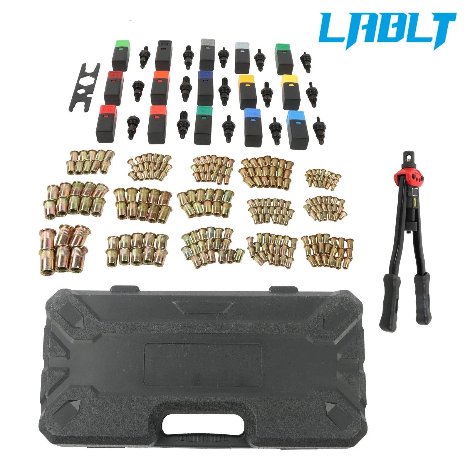 Rivnut Tool Set with 15 SAE Metric Mandrels for (16 Inch)