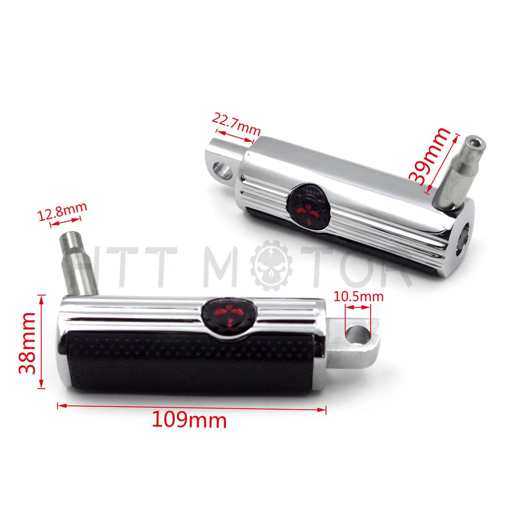Chrome Gear Skull Highway Engine Guard Foot Peg Mounting Rest Bar 1.5"