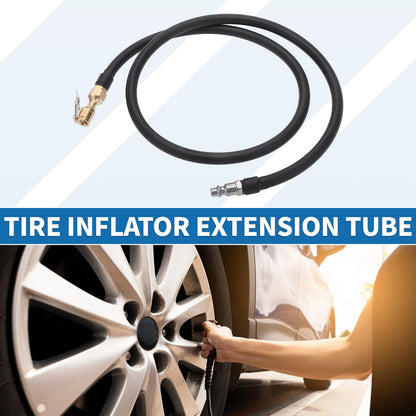 Tire Inflator Extension Tube 1/4 Quick Plug for Car Bike (45.28in) (1pc) (—)