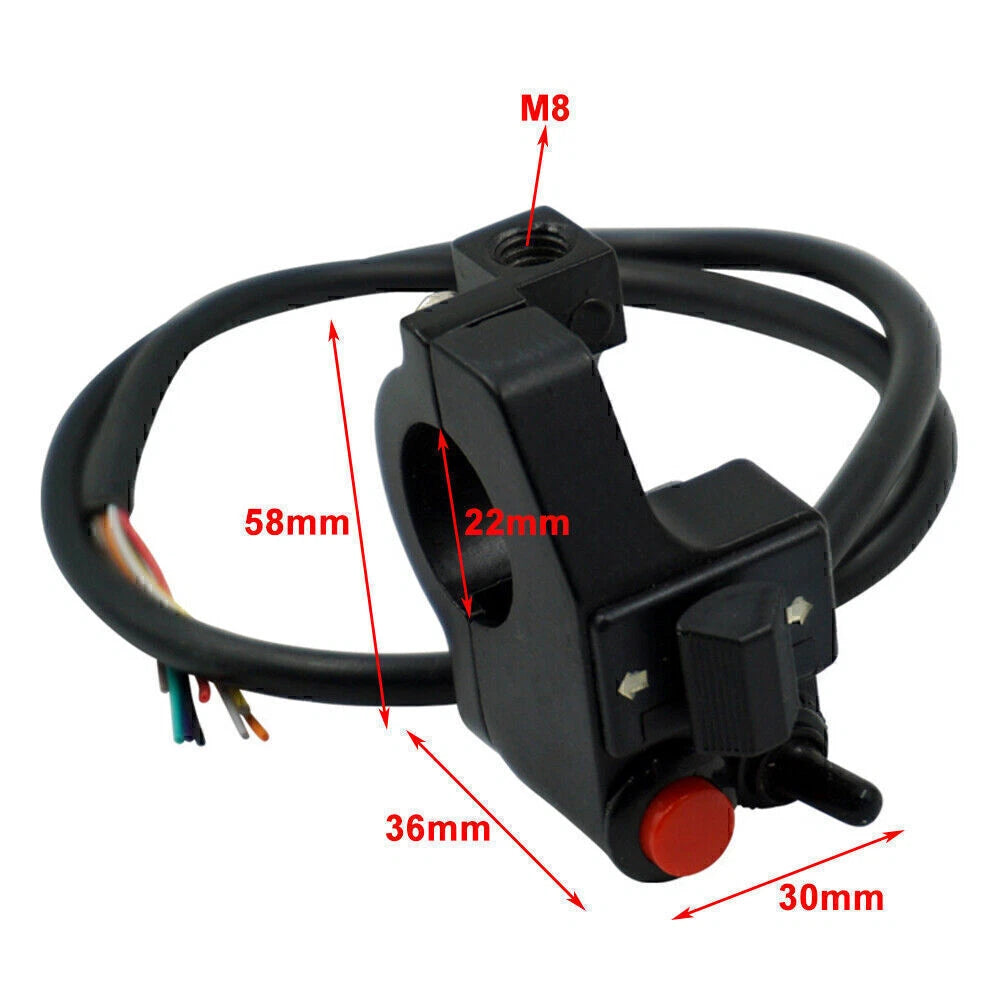 7/8" Left Motorcycle Handlebar Switch for
