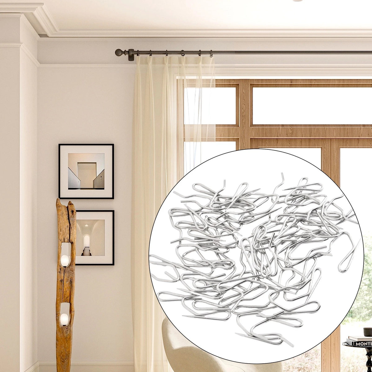 Stylish Silver Pin Hooks for French Pleat Curtains (Fits Various Designs)