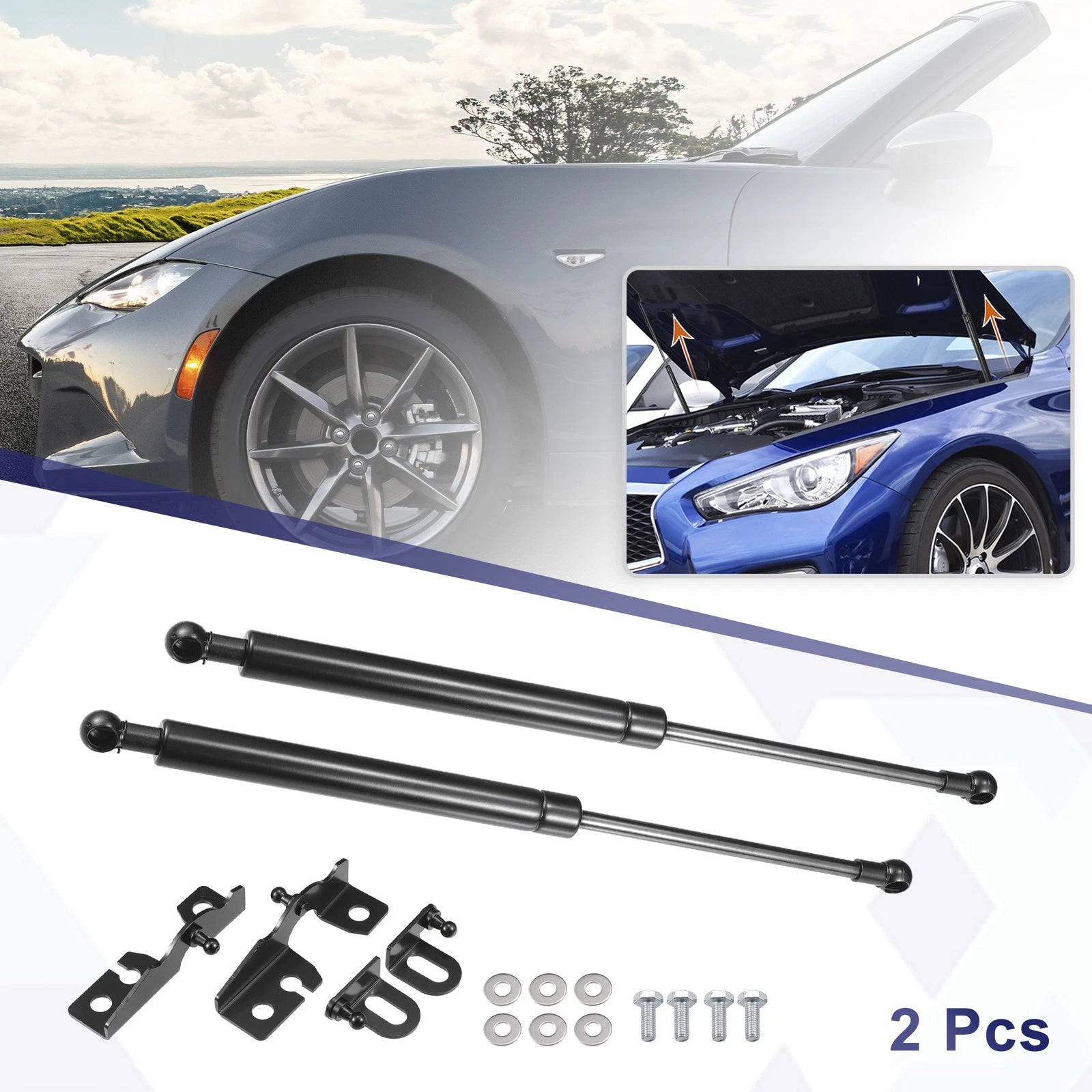 Hood Lift Supports Front Replacement Pair for Mazda MX-5 Miata ND (2015–2023)