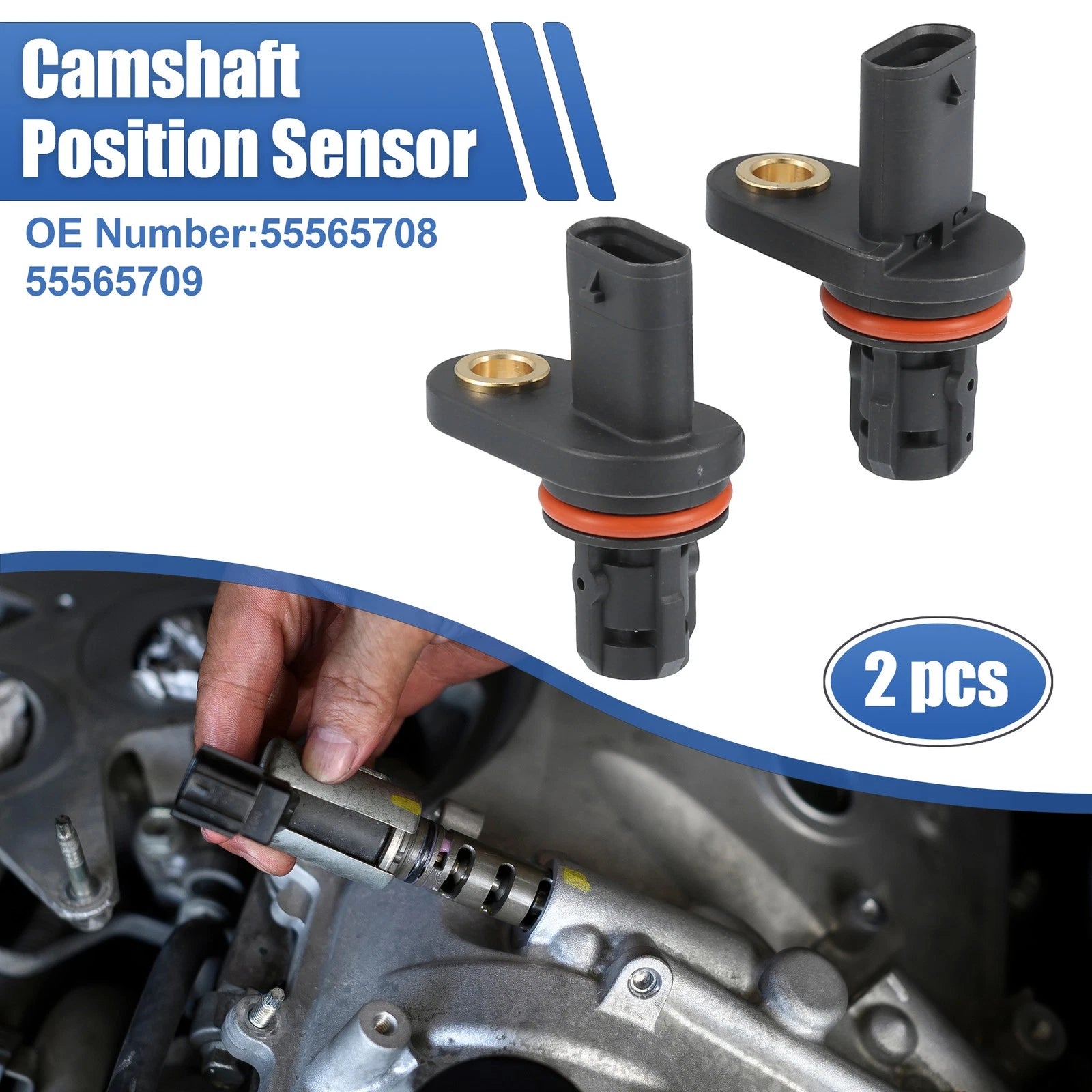 Car Camshaft Position Sensor Replacement 2pcs for Chevrolet Aveo (2012–2018)