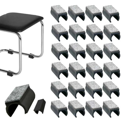24X Chair Gliders for Cantilever Chairs with Felt Pads